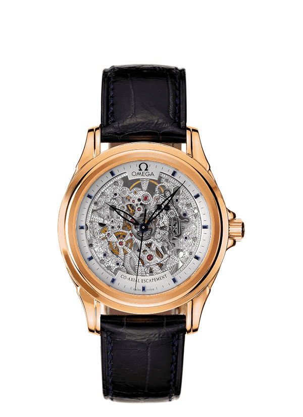 Omega 5932.30.23 : De Ville Co-Axial 37.5 Red Gold / Skeleton