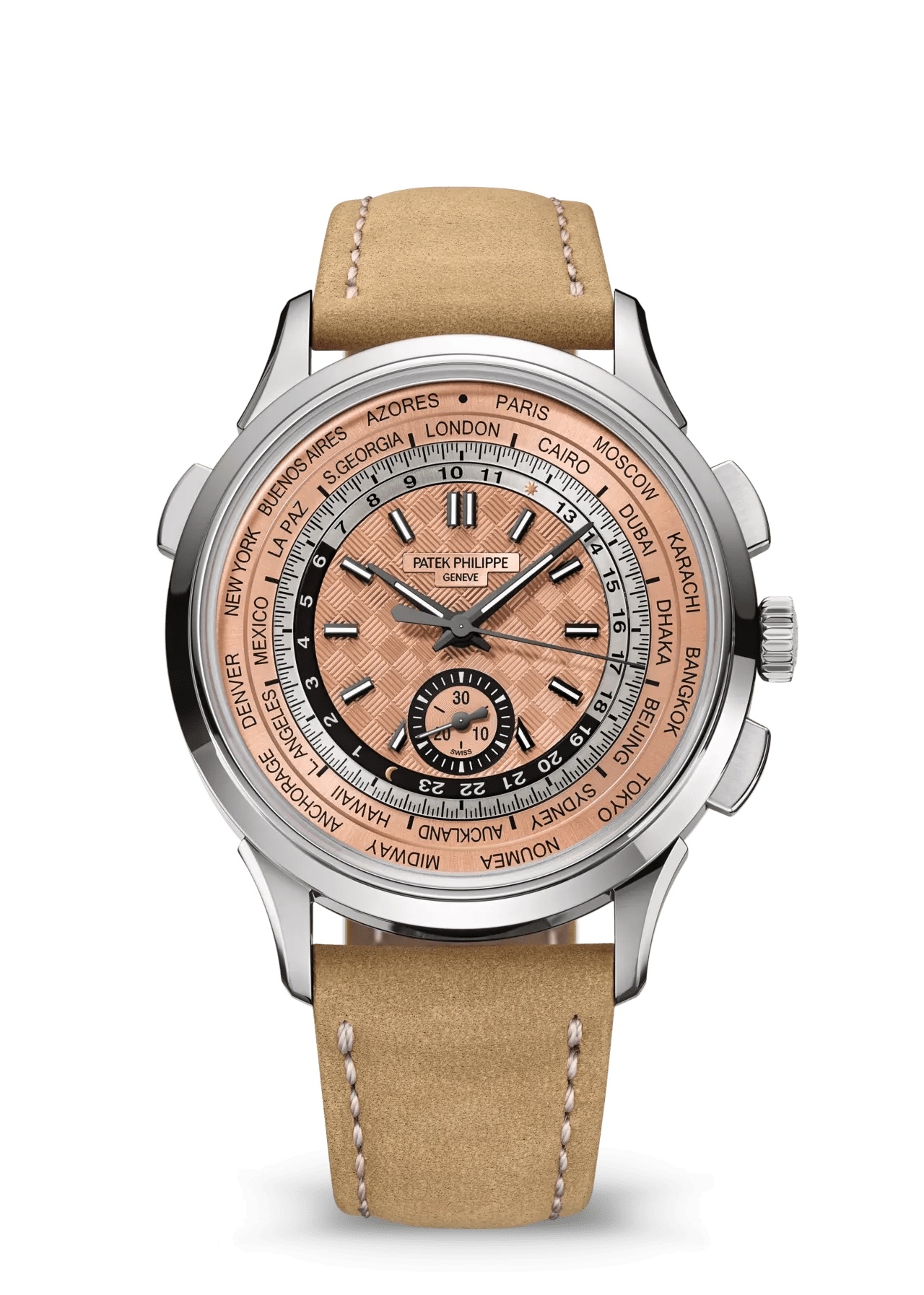 Patek Philippe 5935A-001 : World Time Chronograph 5935 Stainless Steel / Salmon