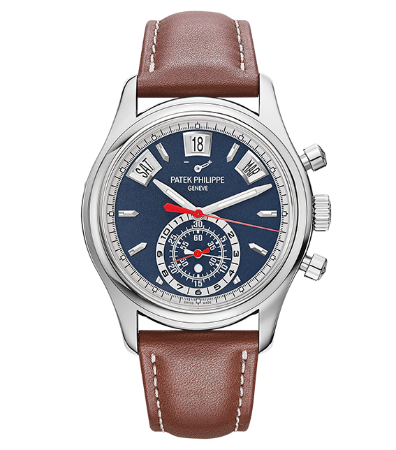 Patek Philippe 5960/01G-001 : Annual Calendar Chronograph 5960 White Gold / Blue