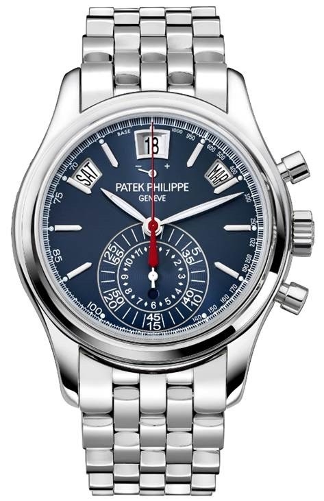 Patek Philippe 5960/1P-0XX : Annual Calendar Chronograph 5960 Platinum / Blue / Bracelet