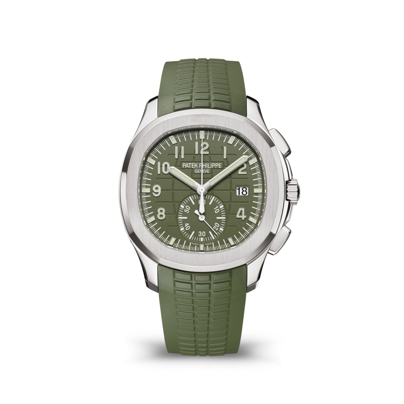 Patek Philippe 5968G-010 : Aquanaut Chronograph 5968 White Gold / Green / Rubber