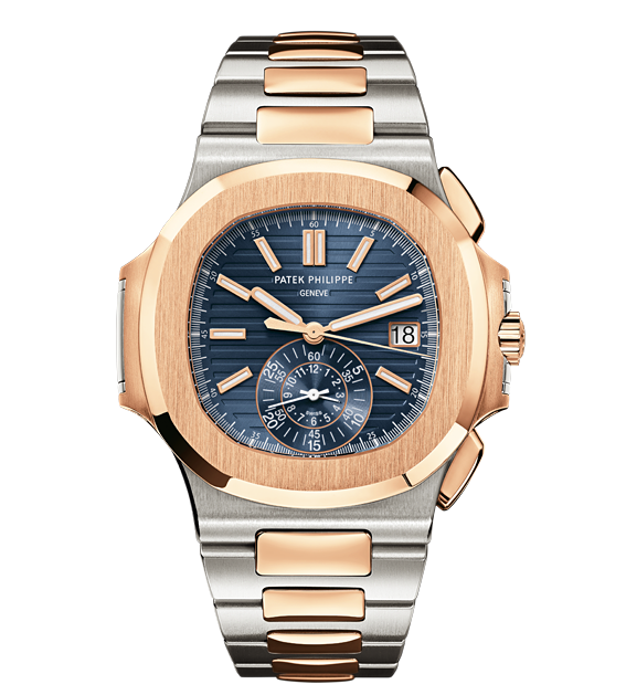 Patek Philippe 5980/1AR-001 : Nautilus 5980 Stainless Steel / Rose Gold / Blue