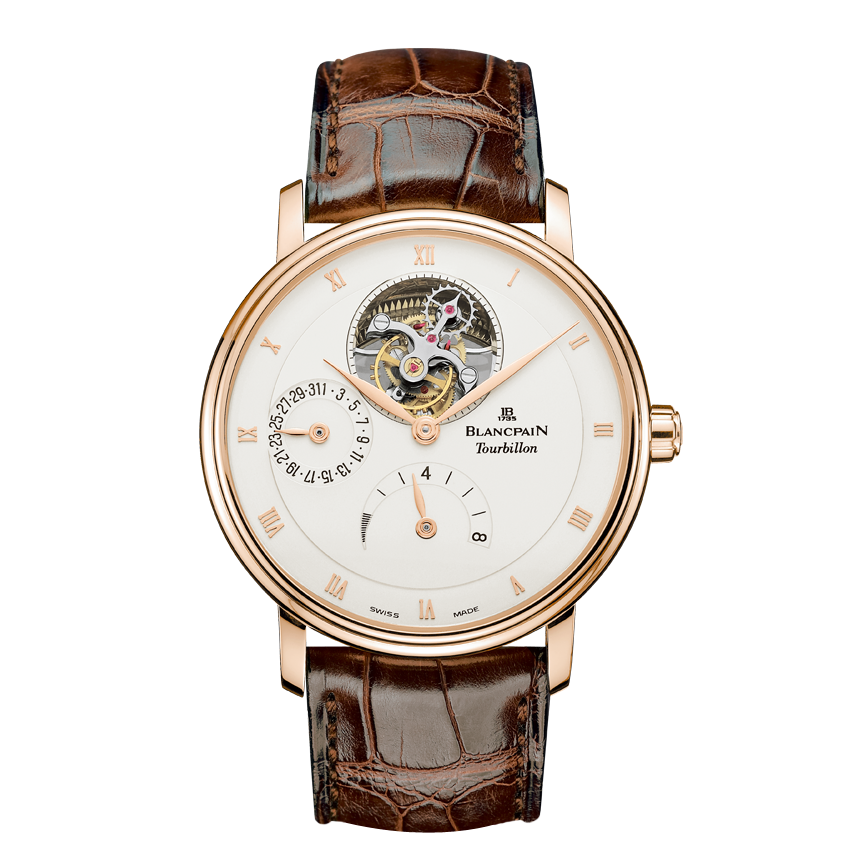 Blancpain 6025-3642-55B : Villeret Tourbillon 8 Jours Red Gold / Opaline