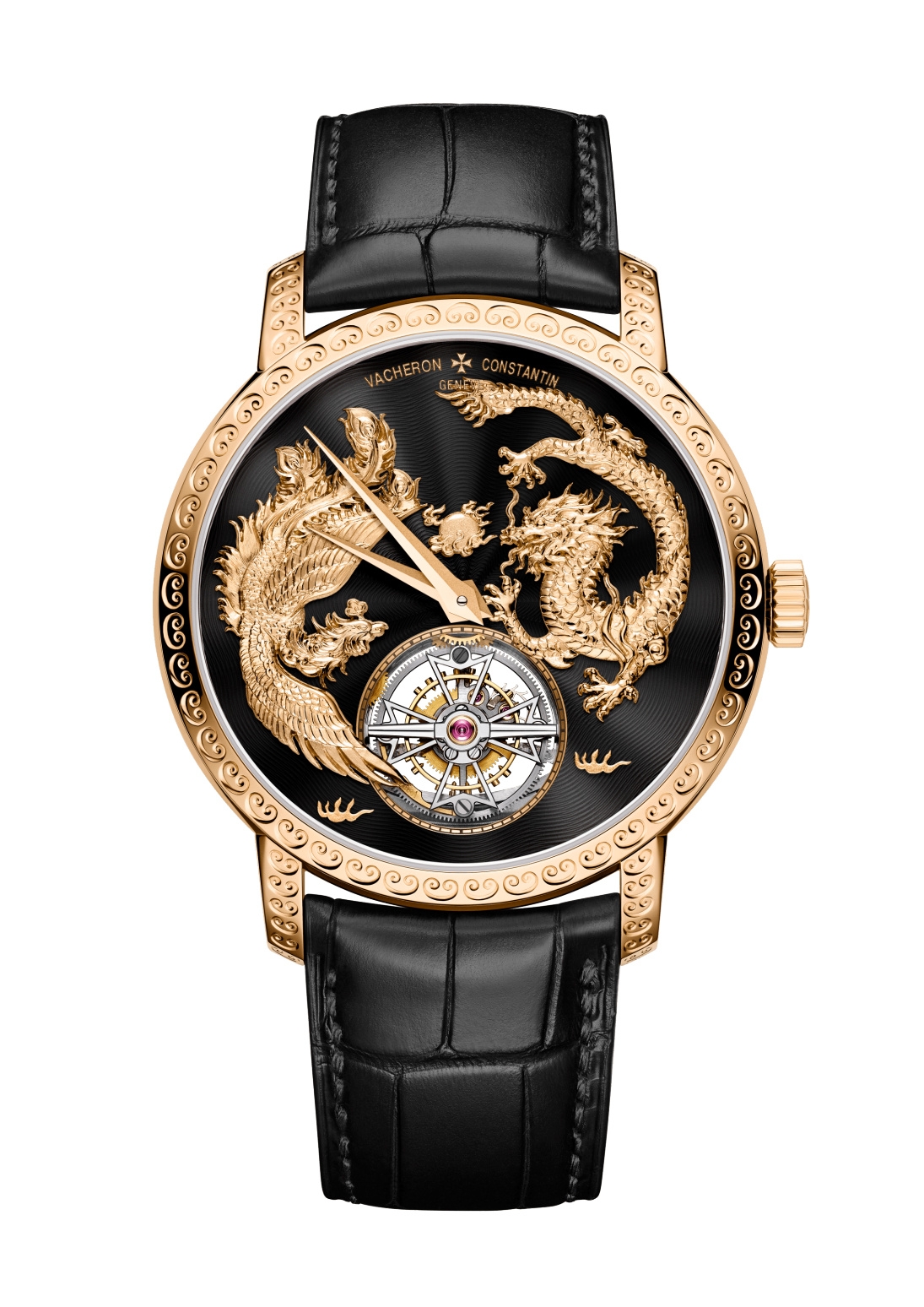 Vacheron Constantin 6040T/000R-B961 : Traditionnelle Tourbillon Phoenix and the Dragon Pink Gold / Black