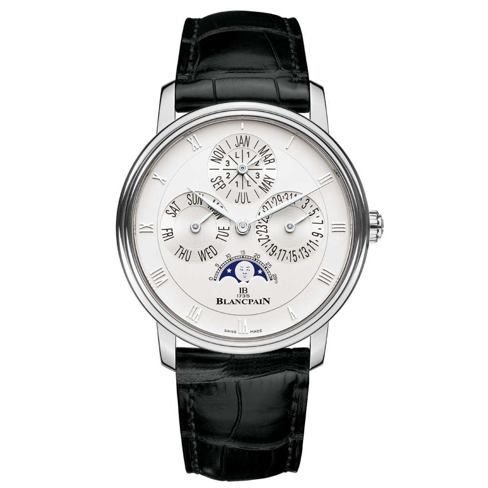 Blancpain 6057-1542-55B : Villeret Quantième Perpétuel White Gold / Opaline