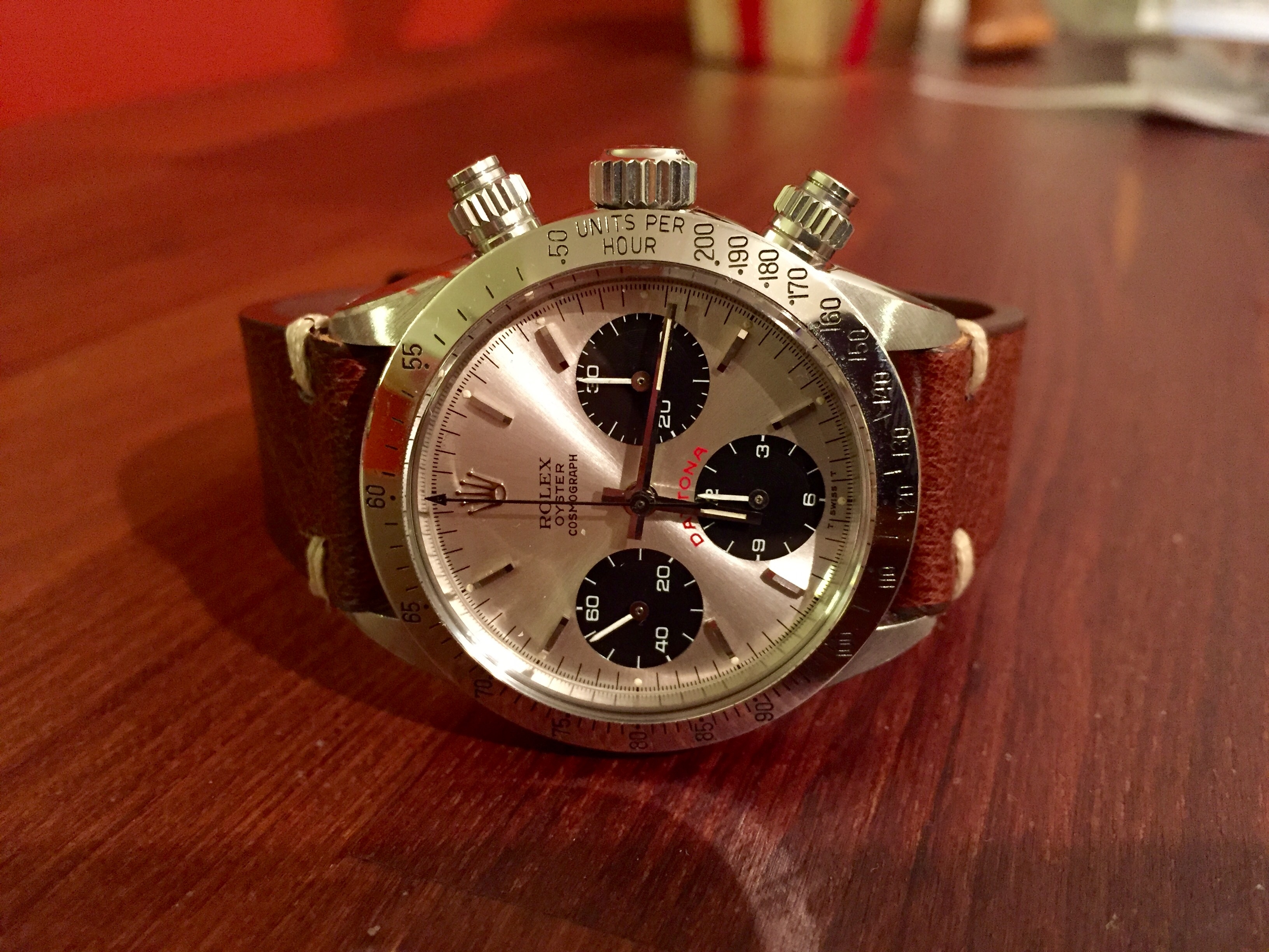 Rolex 6265-001 : Daytona 6265 Stainless Steel / Silver / Big Red