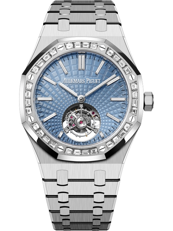 Audemars Piguet 6535PT.ZZ.1220PT.01 : Royal Oak Self-Winding Flying Tourbillon Platinum / Baguette / Ice Blue