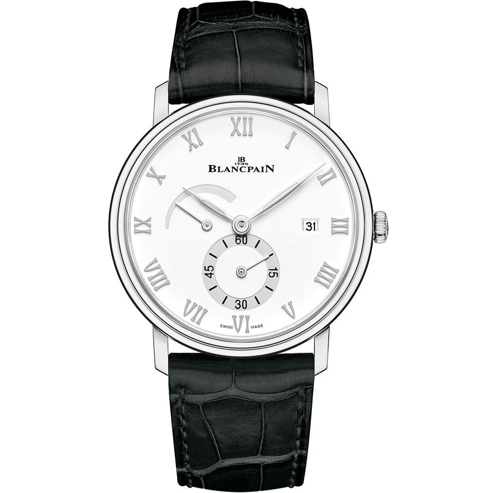 Blancpain 6606A-1127-55B : Villeret Ultraplate Power Reserve Date Stainless Steel / White