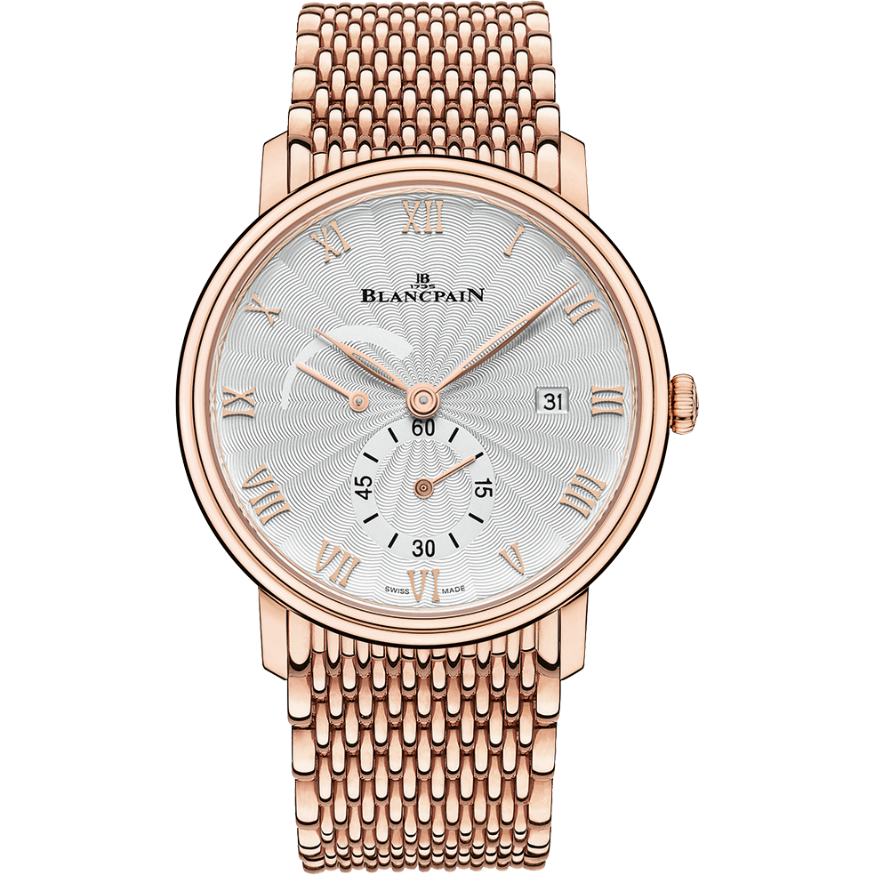 Blancpain 6606A-3642-MMB : Villeret Ultraplate Power Reserve Date Red Gold / Stamped Opaline
