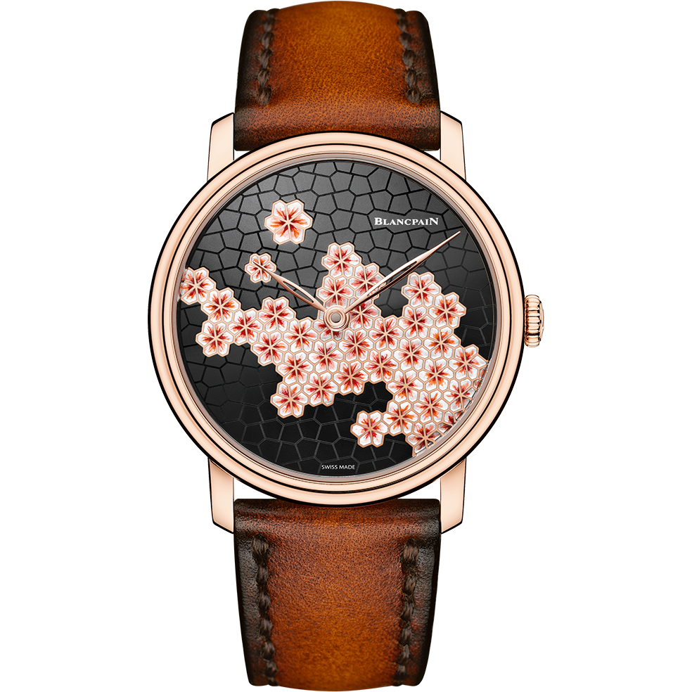 Blancpain 6612-3633-63B : Villeret 8 Jours Manuelle Red Gold / Unique Piece / Cherry Blossom