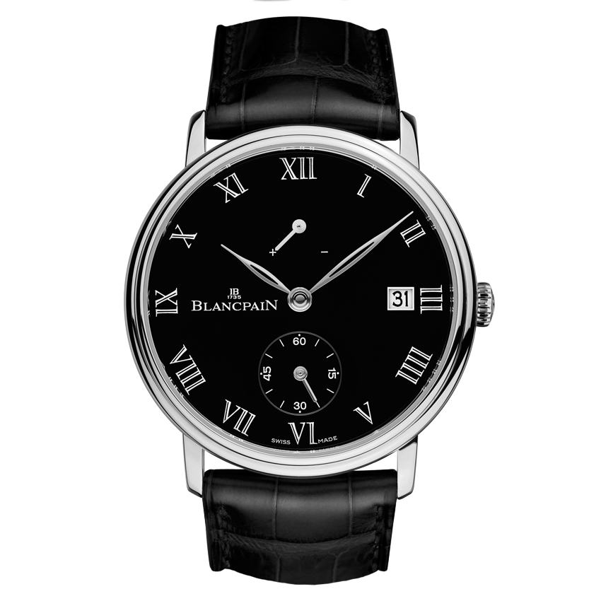 Blancpain 6614-3437-55B : Villeret 8 Jours Manuelle Platinum / Black Enamel