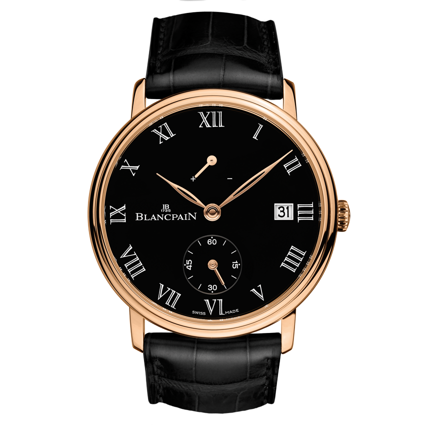 Blancpain 6614-3637-55B : Villeret 8 Jours Manuelle Red Gold / Black Enamel
