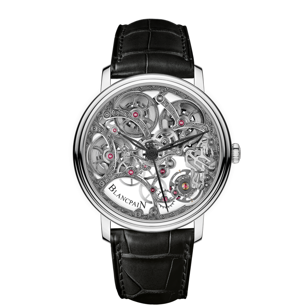 Blancpain 6633-1500-55B : Villeret Squelette 8 Jours White Gold