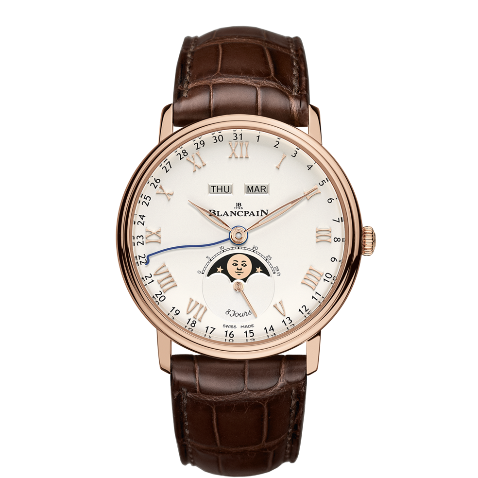 Blancpain 6639-3642-55B : Villeret Quantieme Complet 8 Jours Red Gold / White