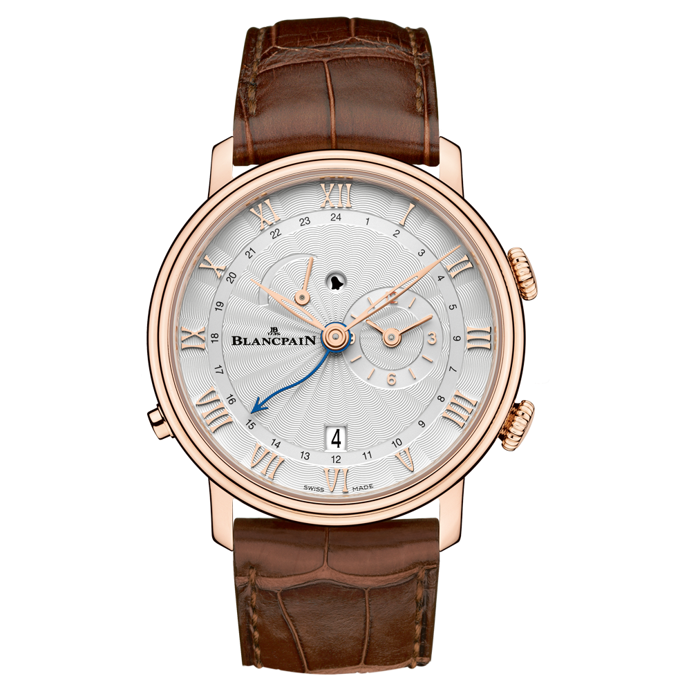 Blancpain 6640-3642-55B : Villeret Réveil GMT Red Gold / Opalin