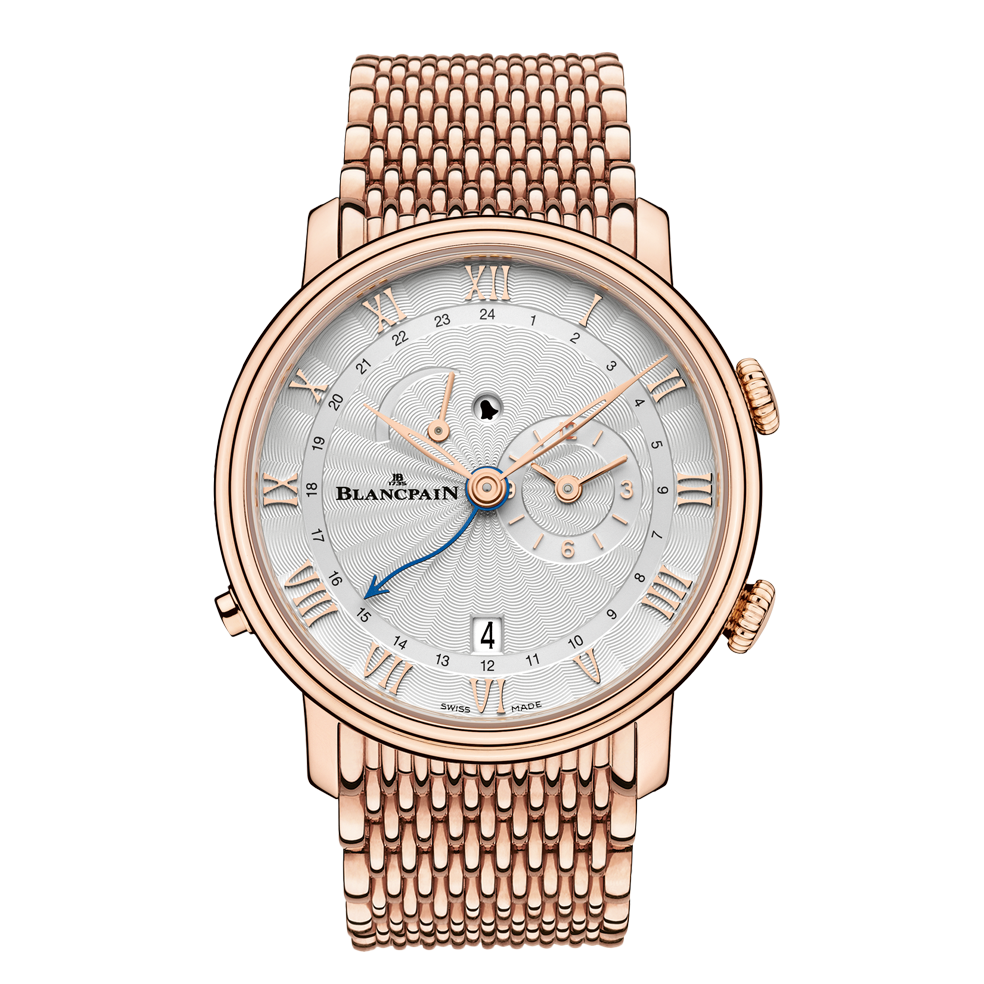 Blancpain 6640-3642-MMB : Villeret Réveil GMT Red Gold / Opalin / Bracelet