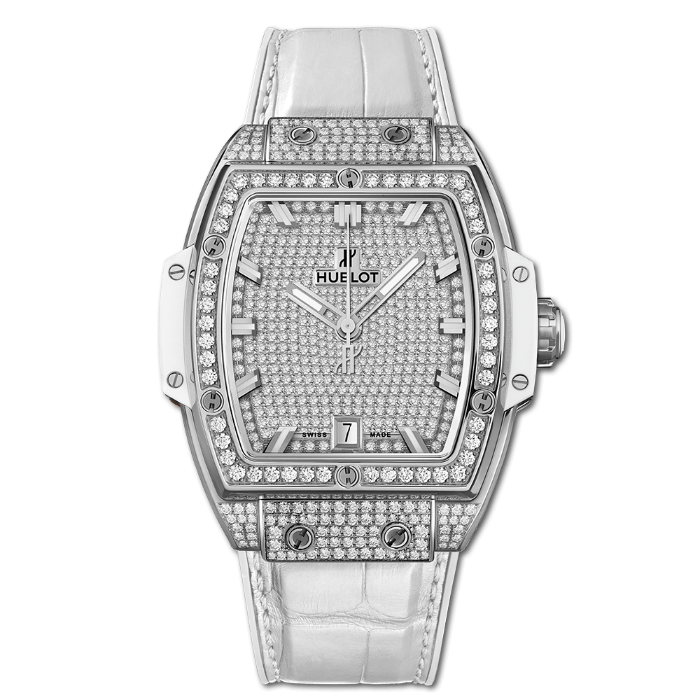 Hublot 665.NE.9010.LR.1604 : Spirit of Big Bang 39 Titanium / Full Pavé / White