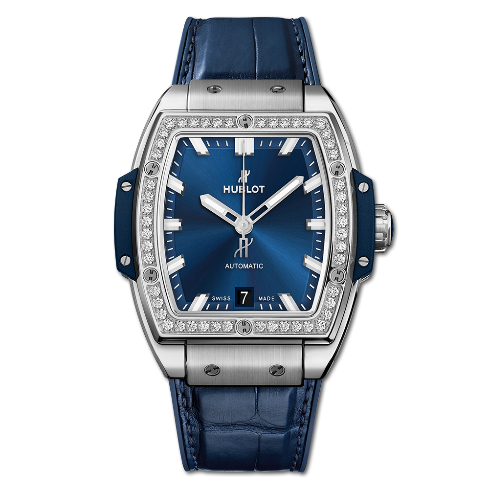 Hublot 665.NX.7170.LR.1204 : Spirit of Big Bang 39 Titanium / Diamonds / Blue
