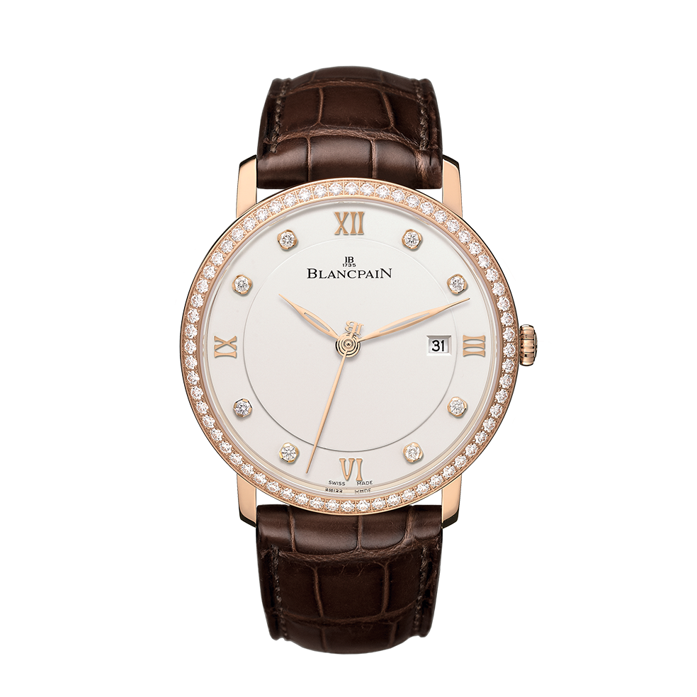 Blancpain 6651-2987-55B : Villeret Ultraplate Automatique 40mm Red Gold / Opalin / Diamond