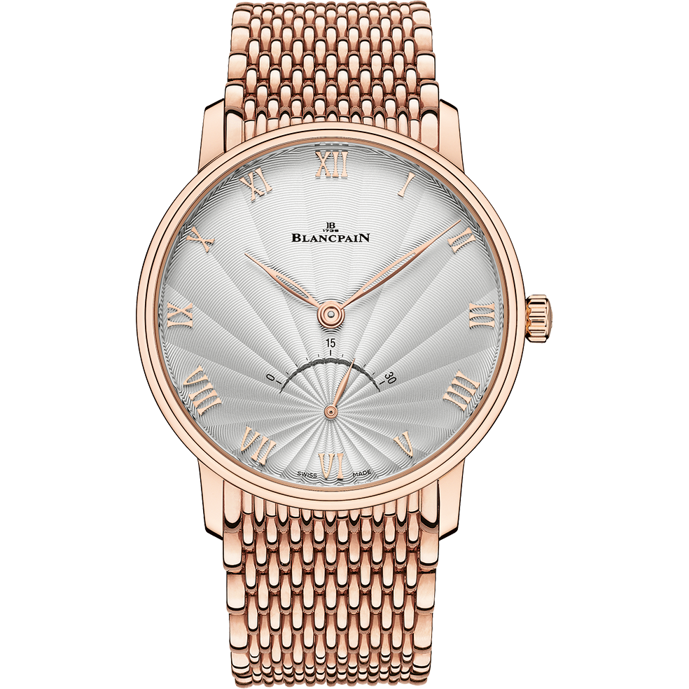 Blancpain 6653-3642-MMB : Villeret Ultraplate Seconde Rétrograde Red Gold / Opalin Flinqué / Bracelet