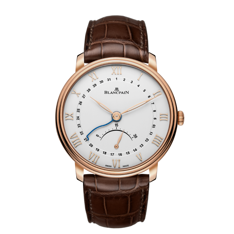 Blancpain 6653Q-3642-55B : Villeret Ultraplate Quantième Seconde Rétrograde Red Gold / Opalin