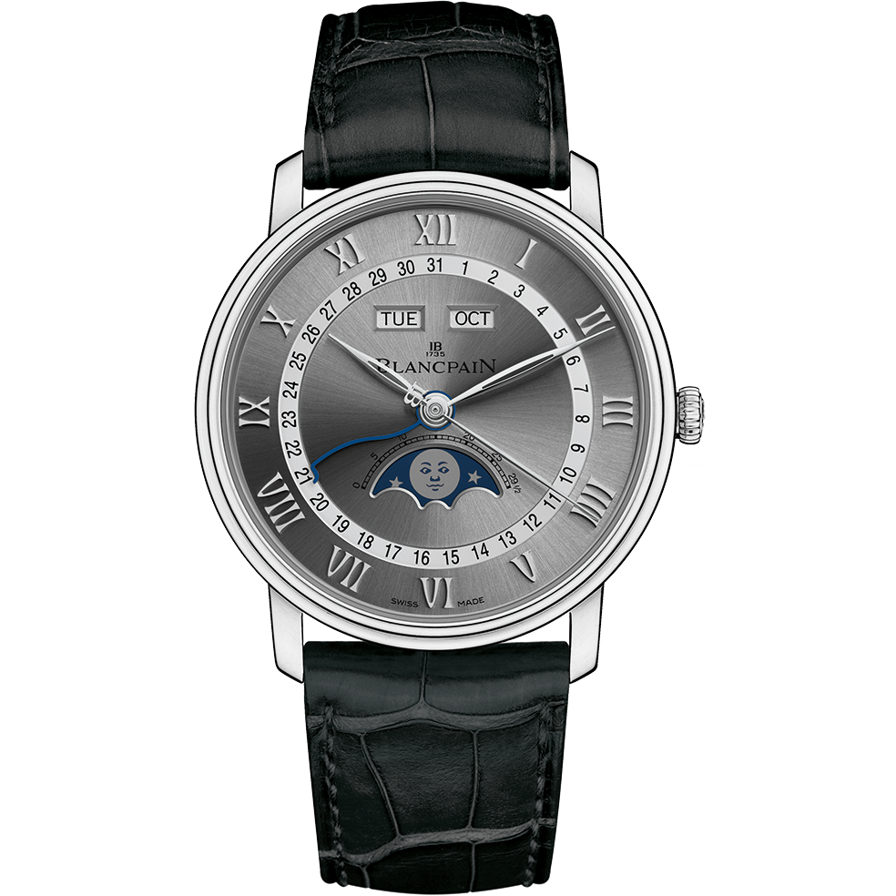 Blancpain 6654-1113-55B : Villeret Quantième Complet 40mm Stainless Steel / Grey