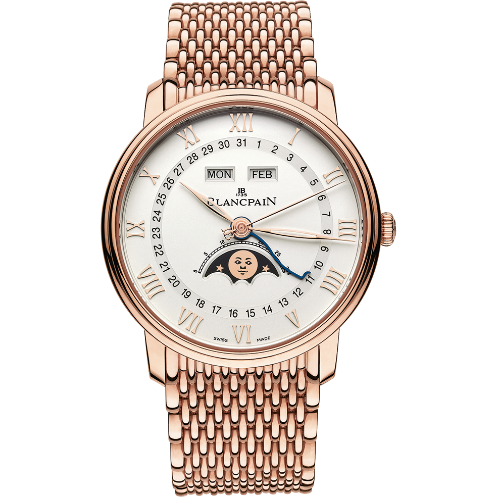Blancpain 6654-3642-MMB : Villeret Quantième Complet 40mm Red Gold / Opalin / Bracelet
