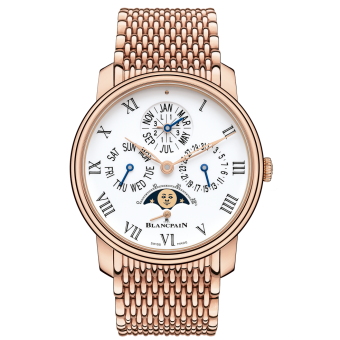 Blancpain 6659-3631-MMB : Villeret Quantieme Perpetuel 8 Jours Red Gold / Enamel / Bracelet