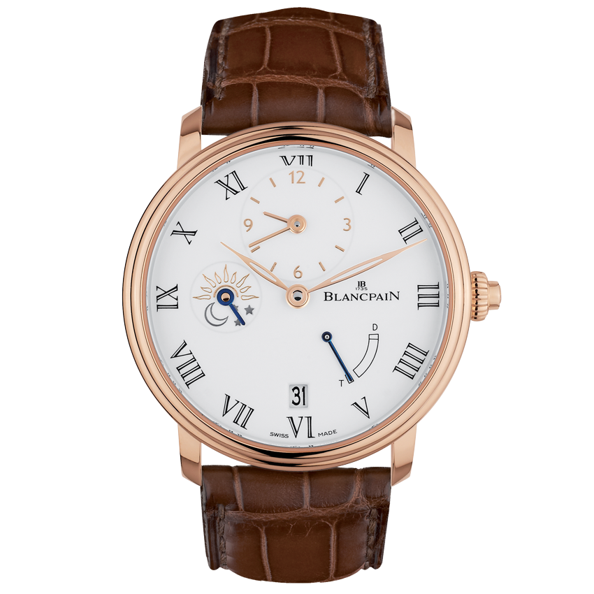 Blancpain 6661-3631-55B : Villeret Demi-Fuseau Horaire 8 Jours Red Gold / Enamel