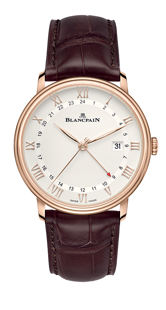 Blancpain 6662-3642-55 : Villeret GMT Date Red Gold / Silver
