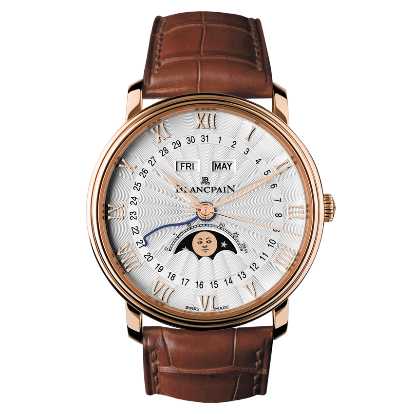 Blancpain 6664-3642-55B : Villeret Quantième Complet Demi-Savonette Red Gold / Opalin