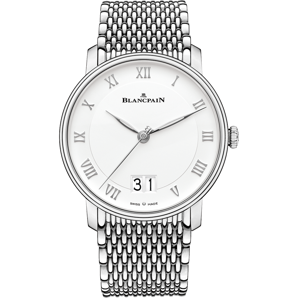 Blancpain 6669-1127-MMB : Villeret Grande Date Stainless Steel / White / Bracelet