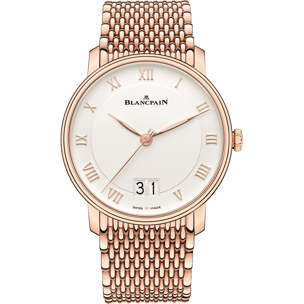 Blancpain 6669-3642-MMB : Villeret Grande Date Red Gold / Opalin / Bracelet