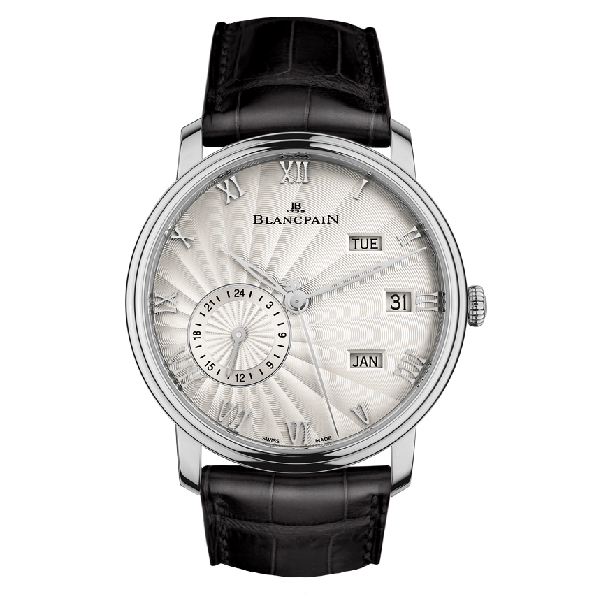Blancpain 6670-1542-55B : Villeret Quantième Annuel GMT White Gold / Opalin Flinqué