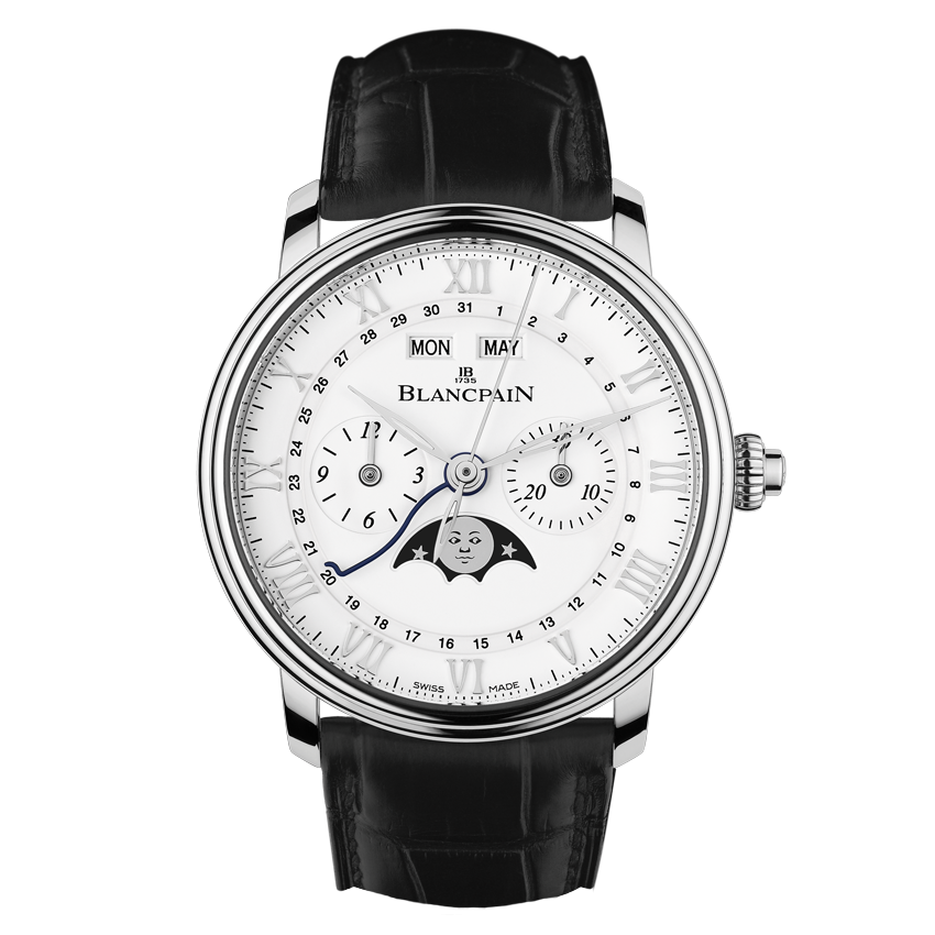 Blancpain 6685-1127-55B : Villeret Chronographe Monopoussoir Quantième Complet Stainless Steel / Enamel