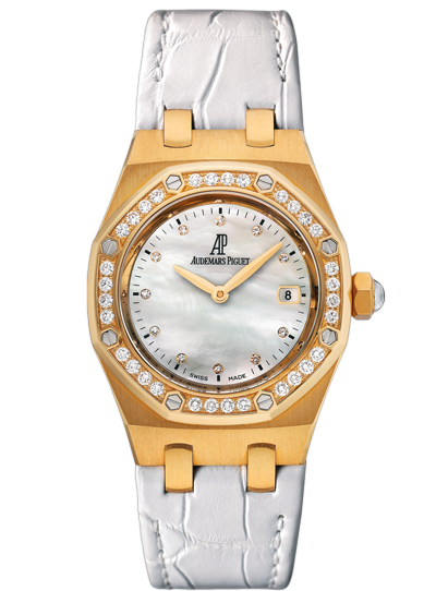 Audemars Piguet 67601BA.ZZ.D012CR.03 : Royal Oak 67601 Quartz Yellow Gold / MOP / Strap