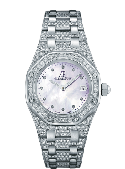 Audemars Piguet 67602BC.ZZ.1212BC.01 : Royal Oak 67602 Quartz White Gold / Diamond / MOP / Bracelet