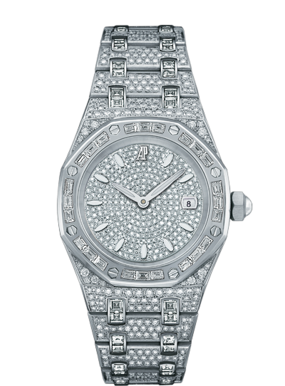 Audemars Piguet 67604BC.ZZ.1211BC.01 : Royal Oak 67604 Quartz White Gold / Diamond / Diamond / Bracelet