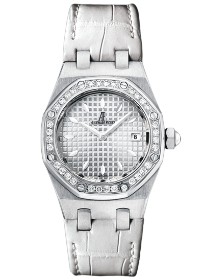 Audemars Piguet 67621ST.ZZ.D012CR.02 : Royal Oak Quartz 67621 Stainless Steel / Diamond / Silver / Alligator