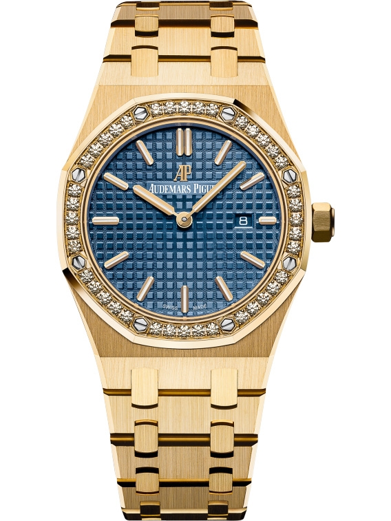 Audemars Piguet 67651BA.ZZ.1261BA.02 : Royal Oak 67651 Quartz Yellow Gold / Blue