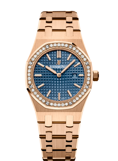 Audemars Piguet 67651OR.ZZ.1261OR.02 : Royal Oak 67651 Quartz Pink Gold / Blue / Bracelet