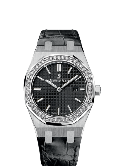 Audemars Piguet 67651ST.ZZ.D002CR.01 : Royal Oak 67651 Quartz Stainless Steel / Black / Strap
