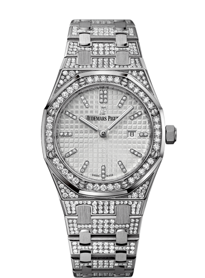Audemars Piguet 67652BC.ZZ.1262BC.01 : Royal Oak 33 Quartz White Gold / Diamond / Silver / Bracelet
