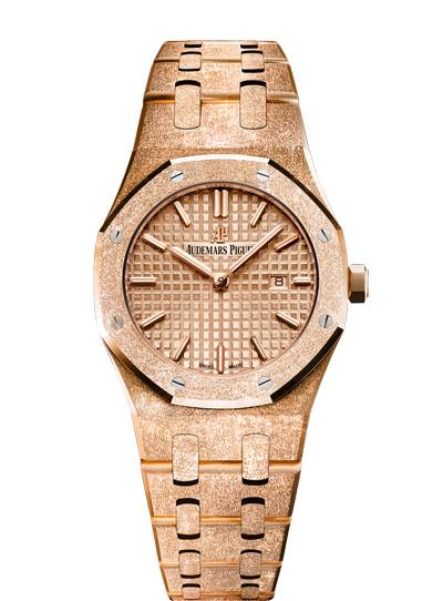 Audemars Piguet 67653OR.GG.1263OR.02 : Royal Oak 67653 Quartz Frosted Pink Gold / Pink / Bracelet