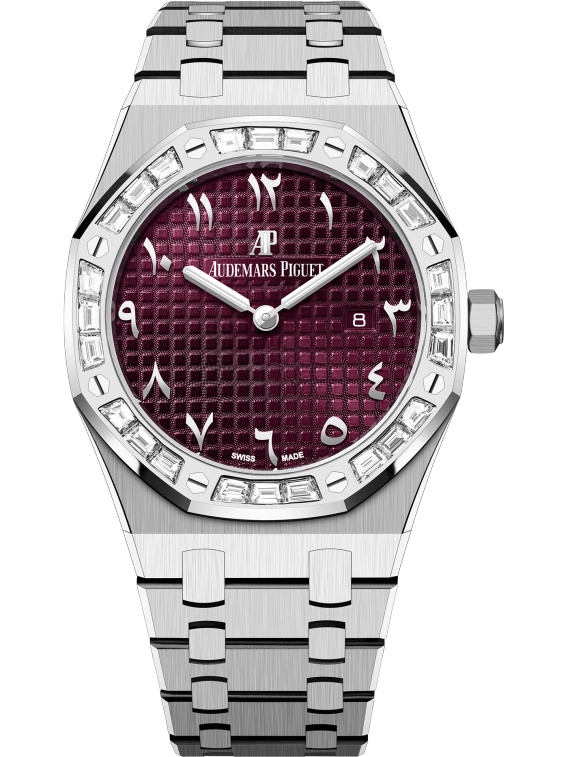 Audemars Piguet 67656BC.ZZ.1261BC.01 : Royal Oak 67656 Quartz White Gold / Purple - Eastern Arabic