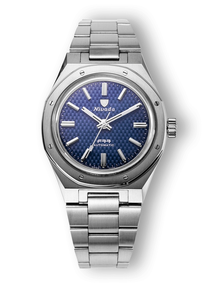 Nivada Grenchen 68001A77 : F77 Stainless Steel / Blue / Bracelet