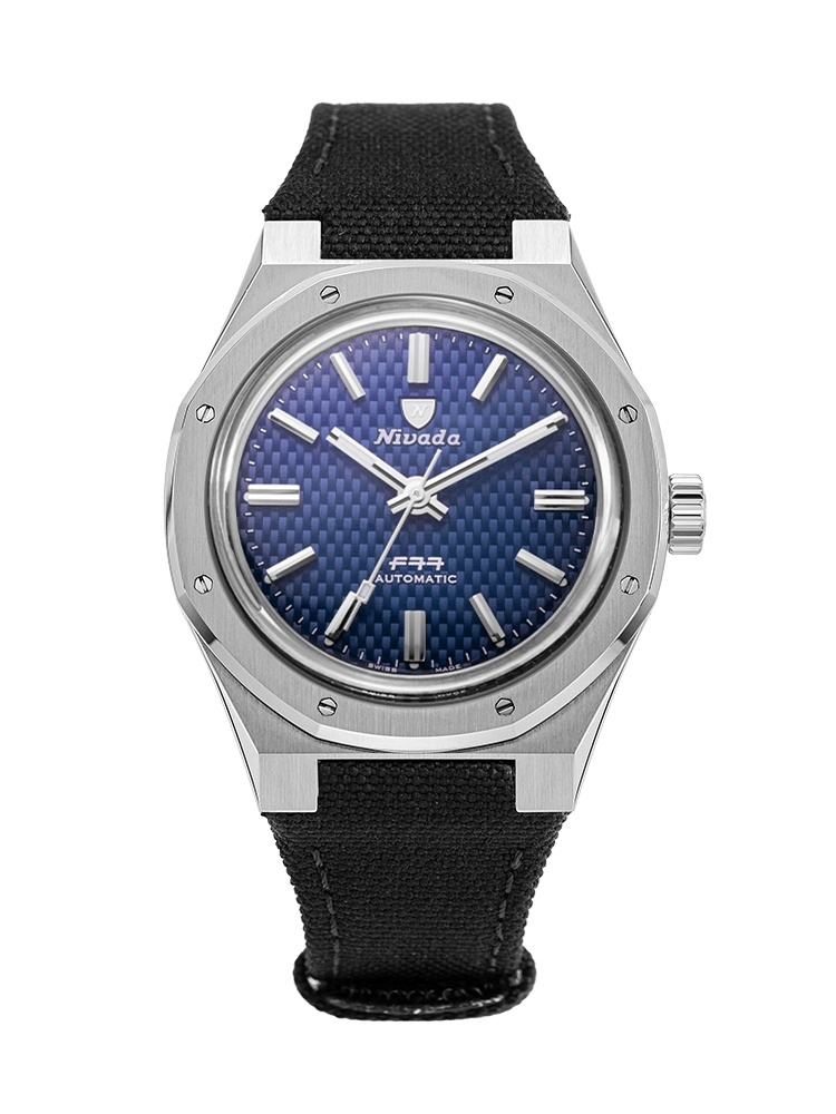 Nivada Grenchen 68001A77-BC : F77 Stainless Steel / Blue / Velcro