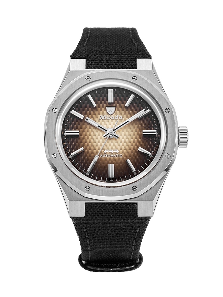 Nivada Grenchen 68002A77-BC : F77 Stainless Steel / Brown Smoked / Black / Velcro