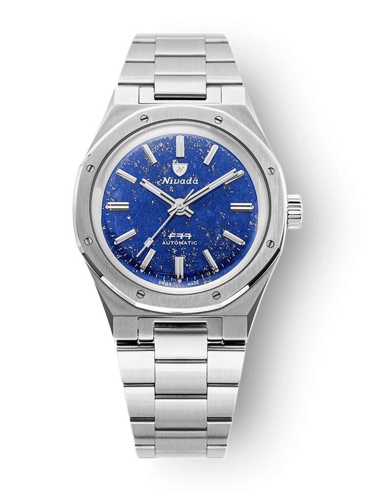 Nivada Grenchen 68009A77 : F77 Stainless Steel / Lapis Lazuli / Bracelet