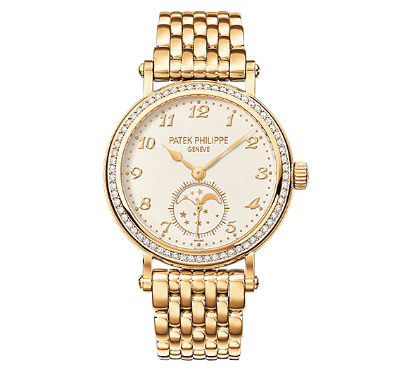 Patek Philippe 7121/1J-001 : Moonphase 7121 Yellow Gold / Cream / Bracelet